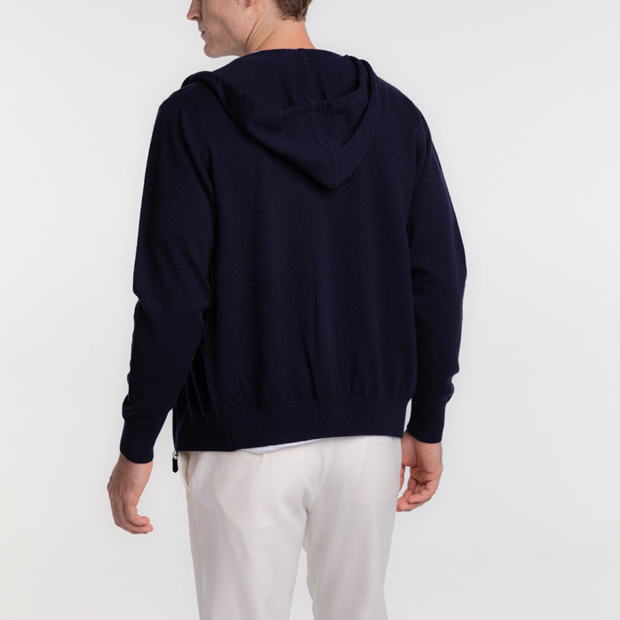 Personalized custom order of men's Japanese luxury cashmere knit hoodie