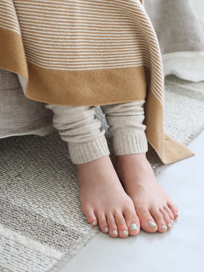 Cashmere knit jersey leg warmers