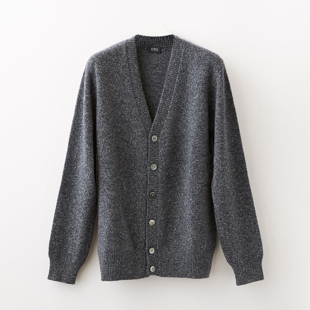 Four-tone Melange Cashmere cardigan