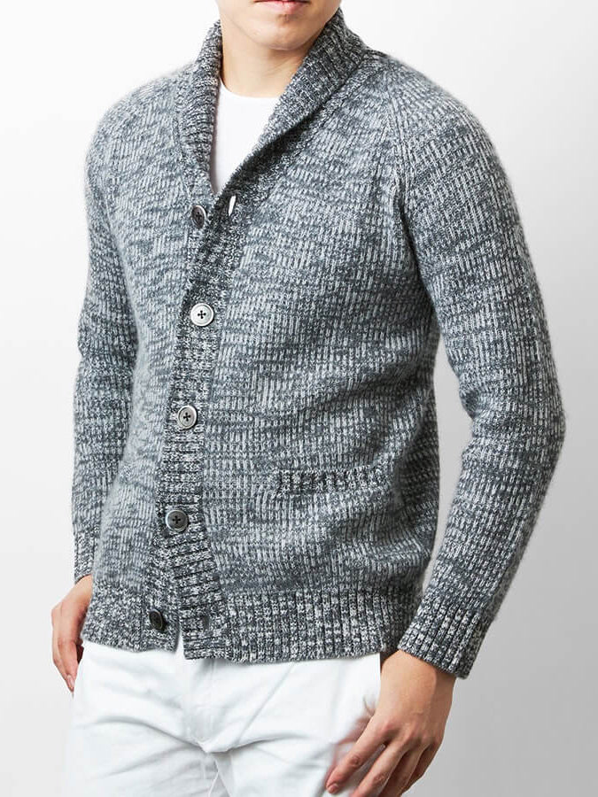 Cashmere fullcardigan shawl-collar cardigan (stock sale)