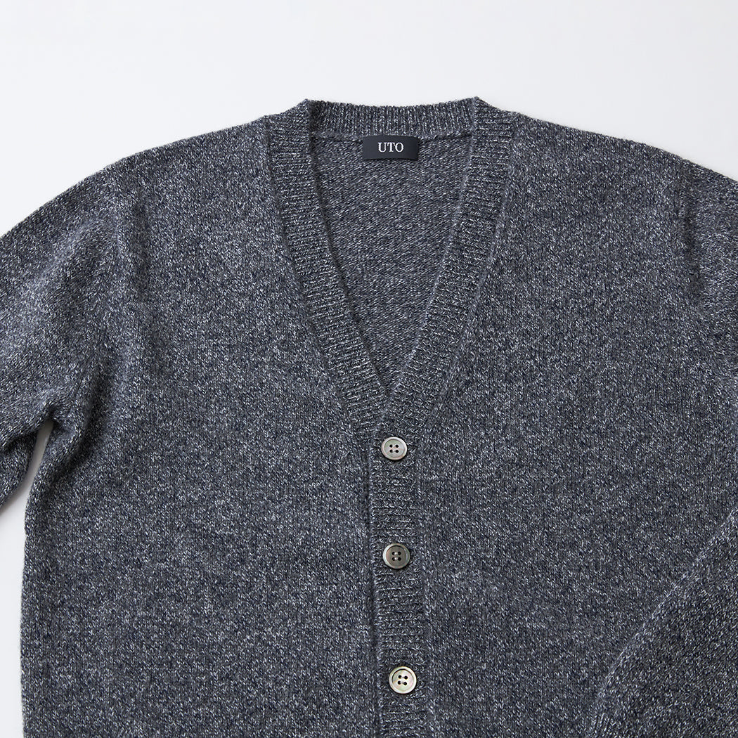 Four-tone Melange Cashmere cardigan