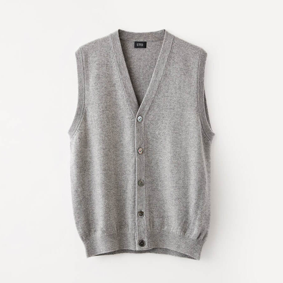 Personalized custom order of men's Japanese luxury cashmere knit vest