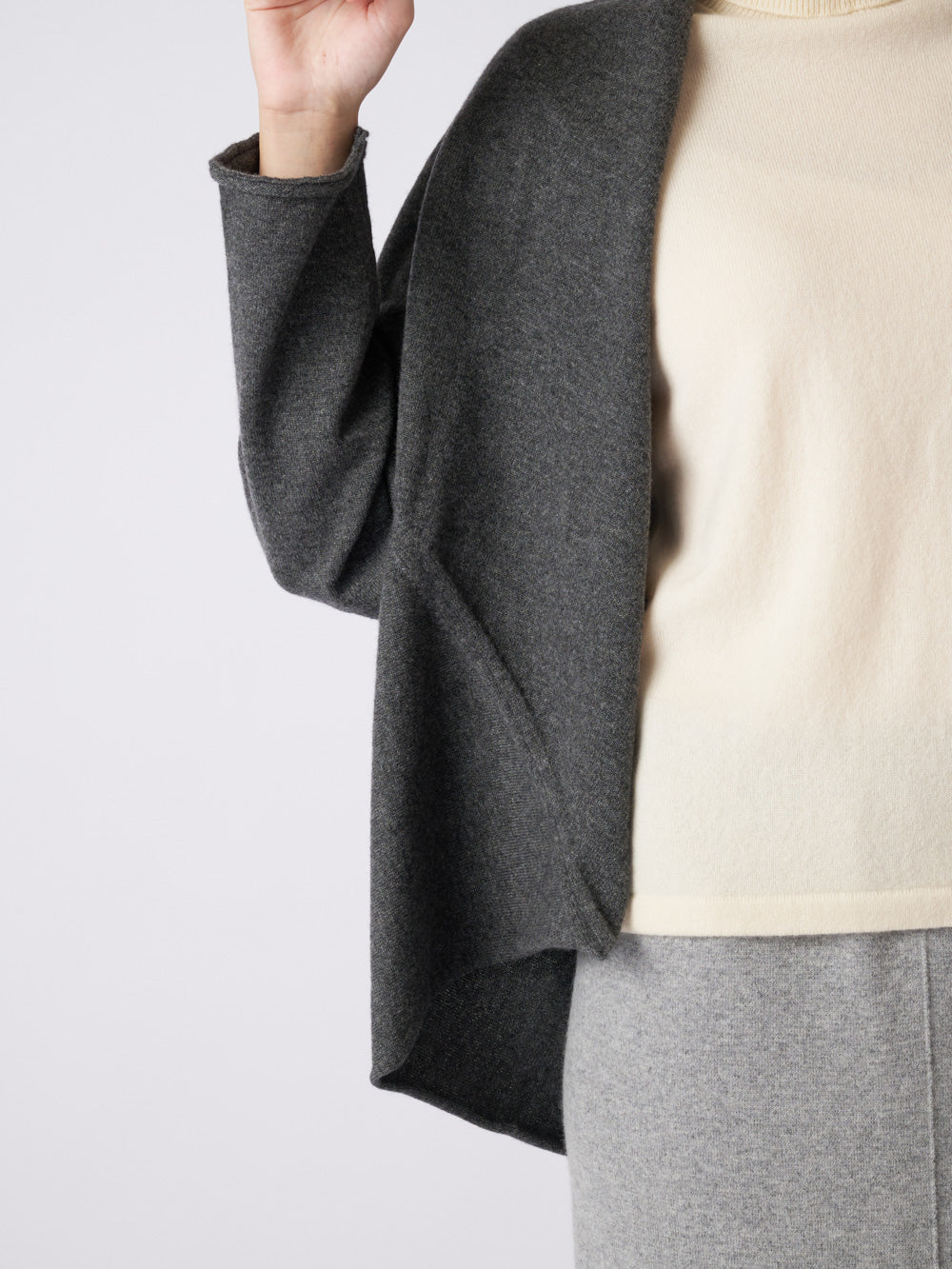 Cashmere draped knit cardigan