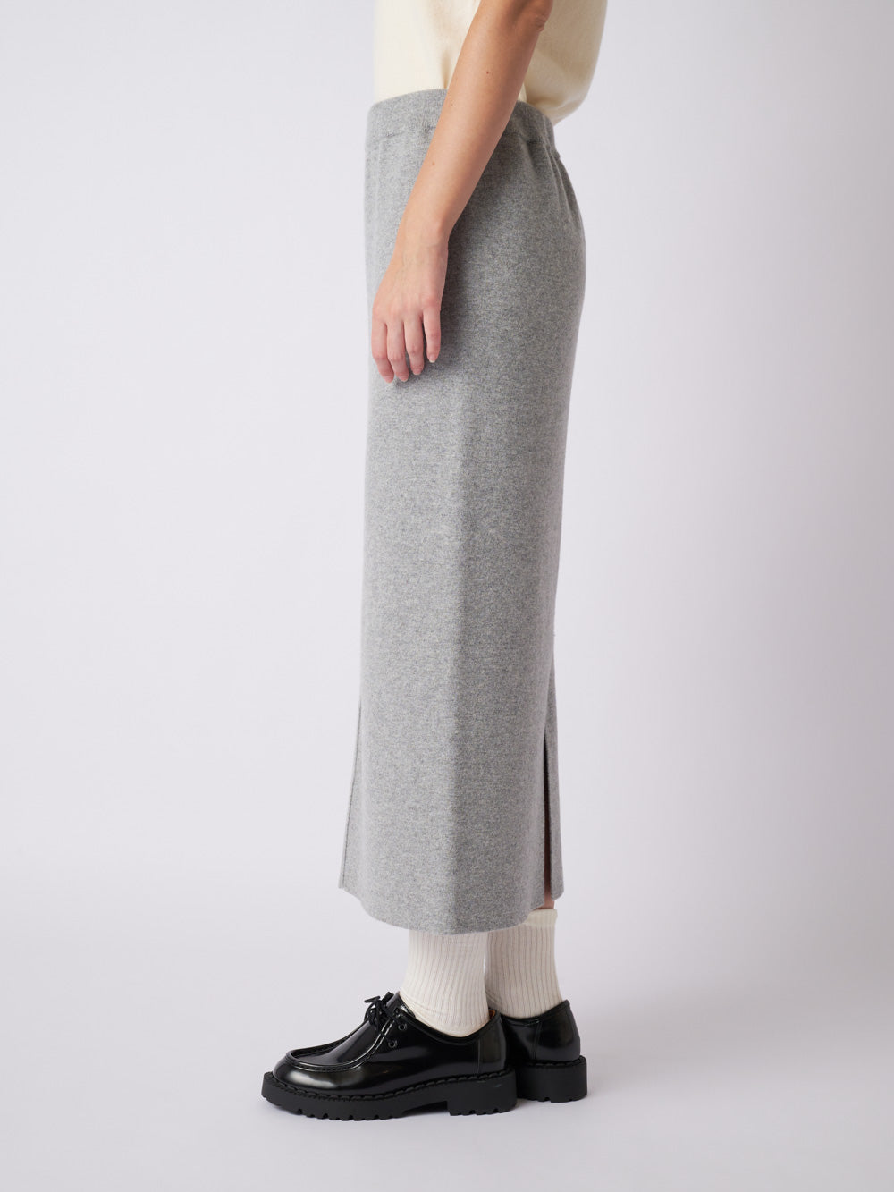 Cashmere milano rib knit skirt