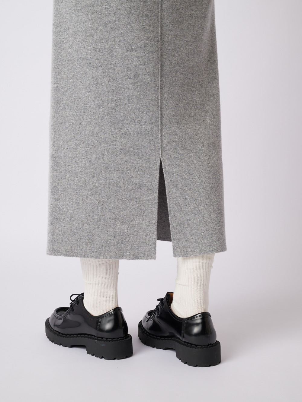 Cashmere milano rib knit skirt