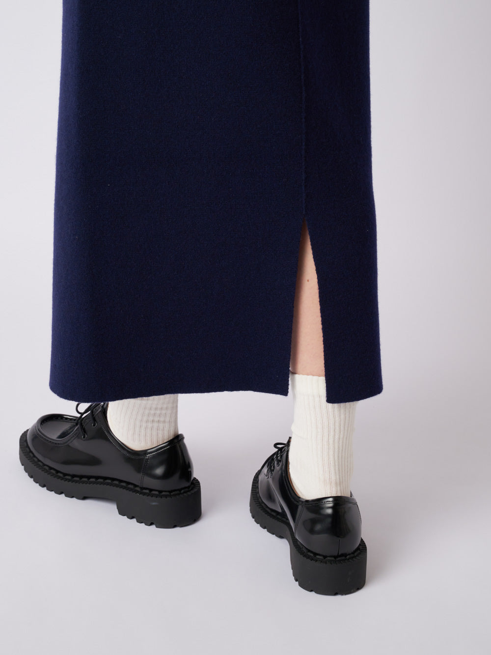 Cashmere milano rib knit skirt