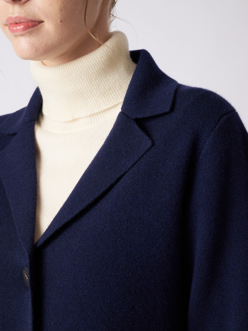 Cashmere milano rib tailored knit jacket
