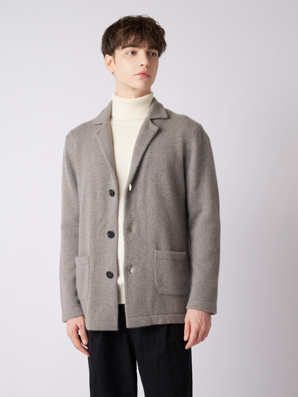 Cashmere tailored knit jacket