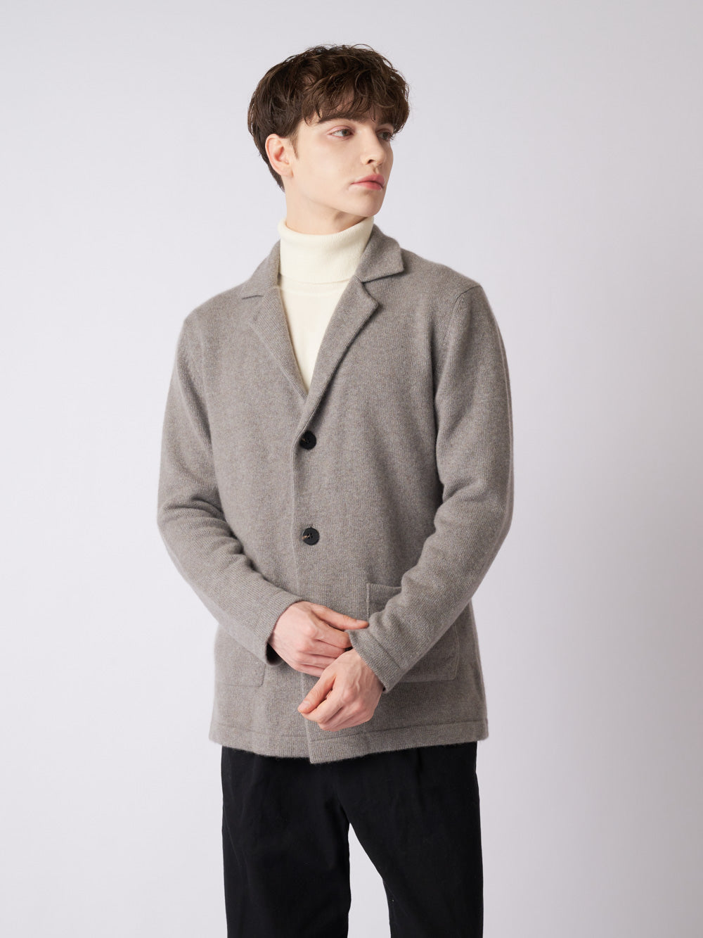Cashmere tailored knit jacket