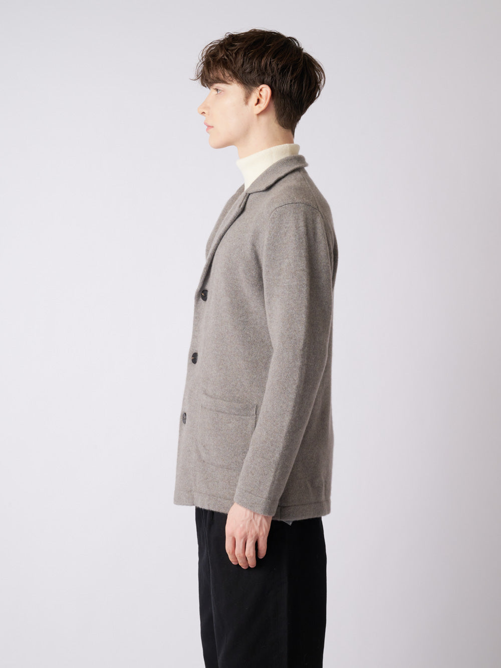 Cashmere tailored knit jacket
