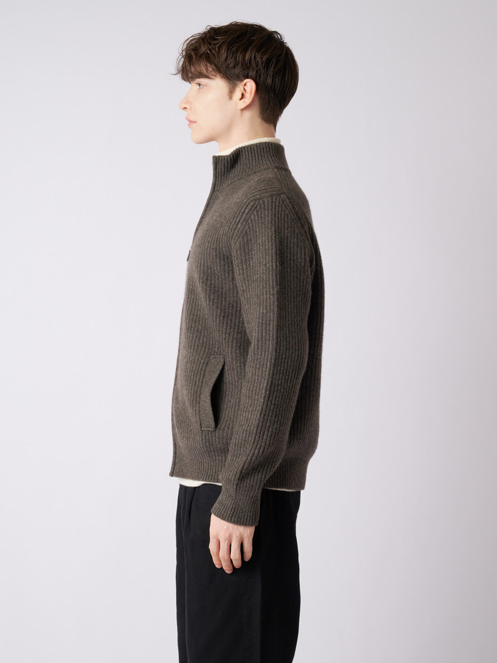Cashmere fullcardigan full-zip jacket