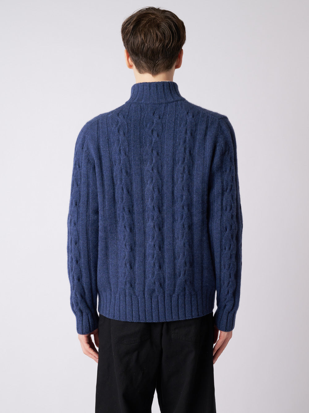 Cashmere cable full-zip jacket