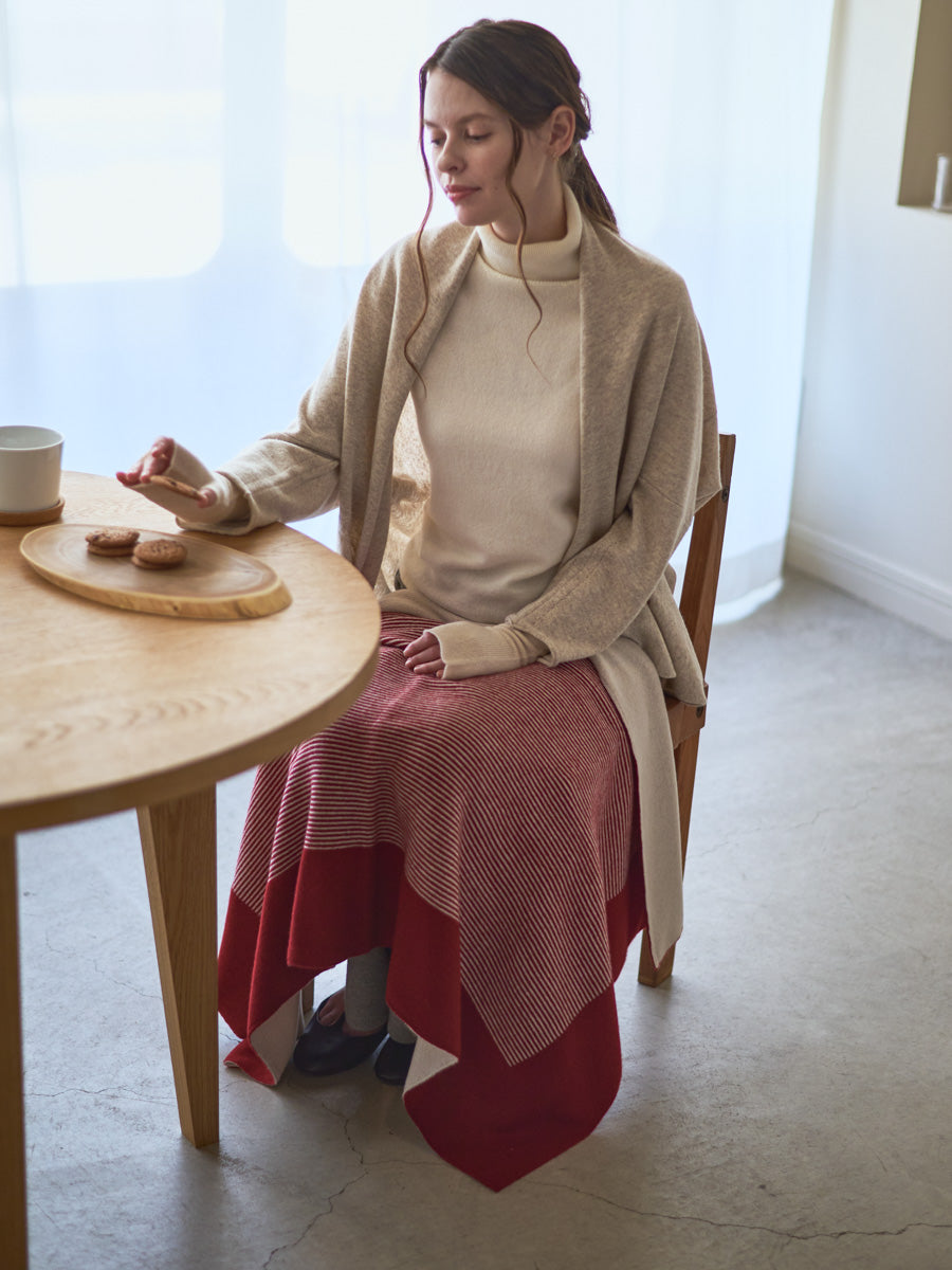 羊绒针织天使罗纹披肩 (177cm × 63.5cm)