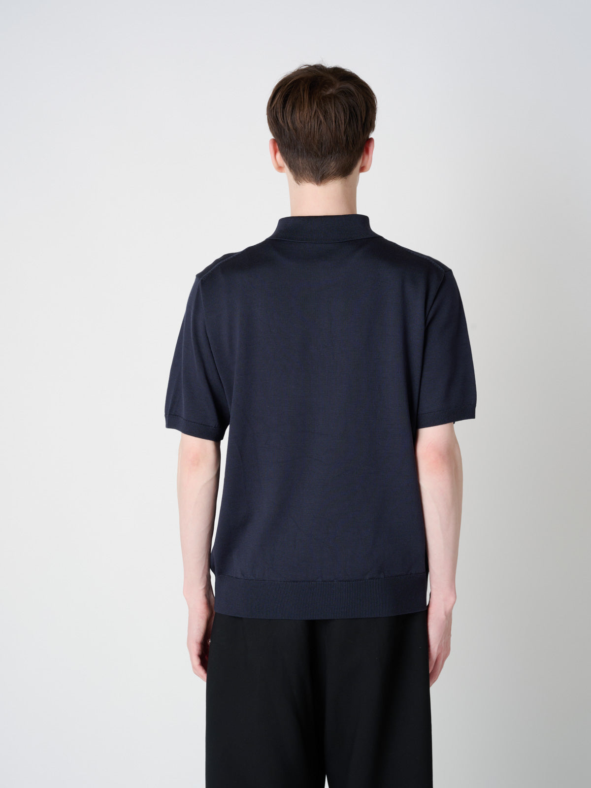 [For retailer]Washable Silk polo-collar sweater｜Men