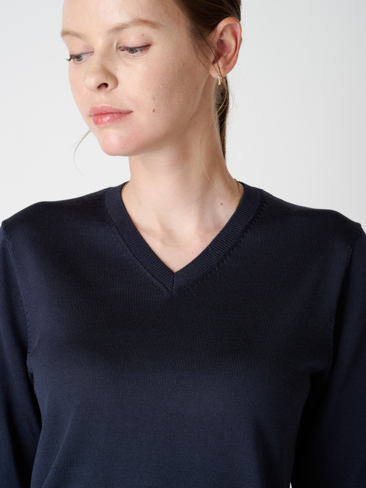 Washable Silk v-neck sweater｜Women