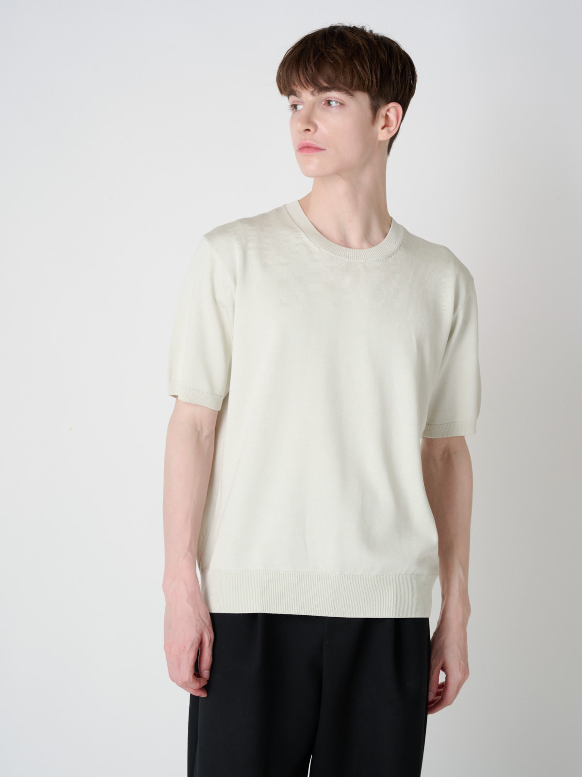Washable Silk crewneck sweater｜Men