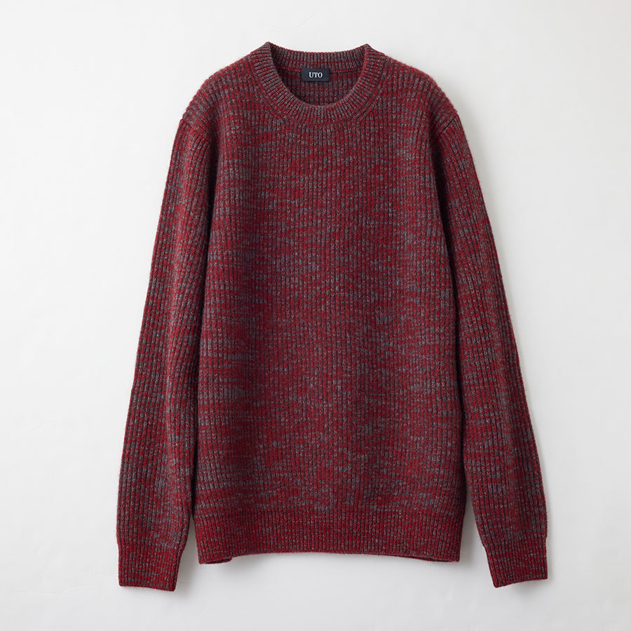 【Sample】Cashmere Fullcardigan full-zip crew-neck sweater / M size
