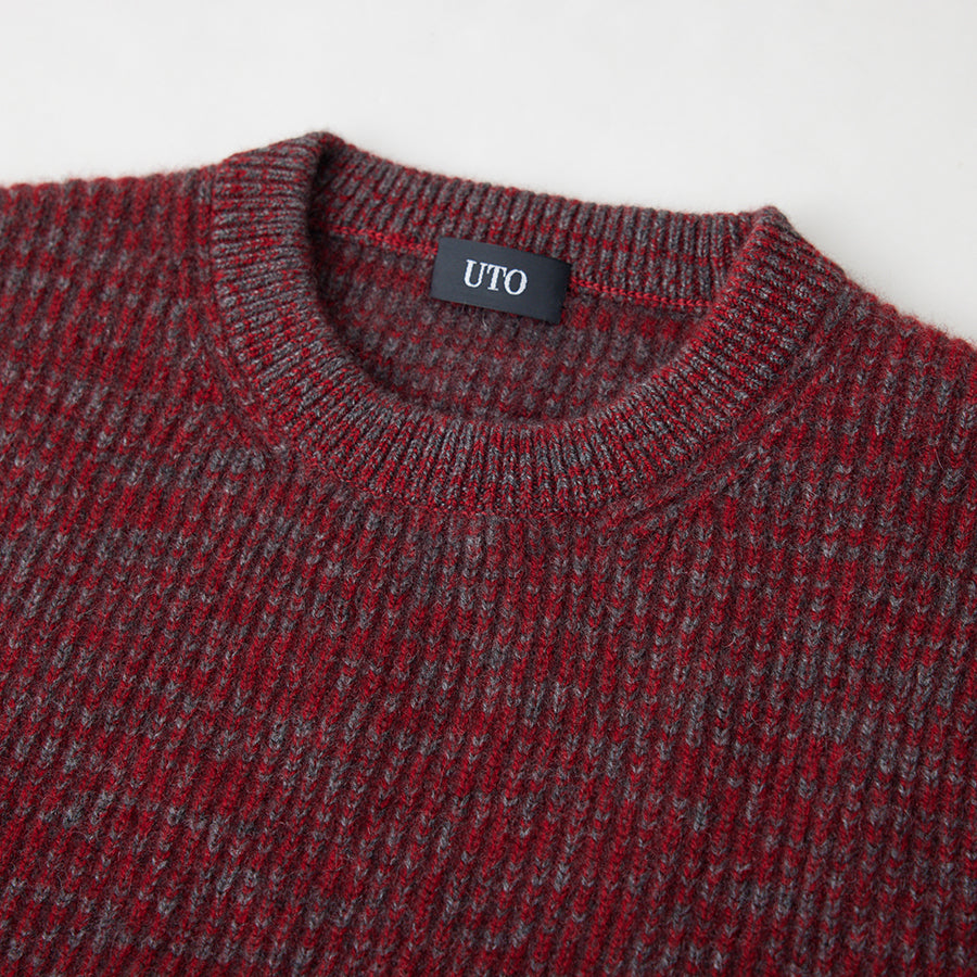 【Sample】Cashmere Fullcardigan full-zip crew-neck sweater / M size