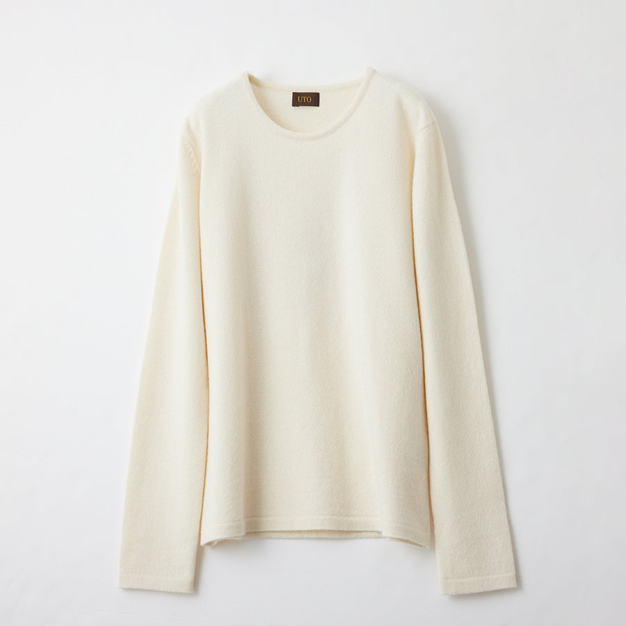 Personalized custom order of women's Japanese luxury cashmere knit crew-neck sweater
