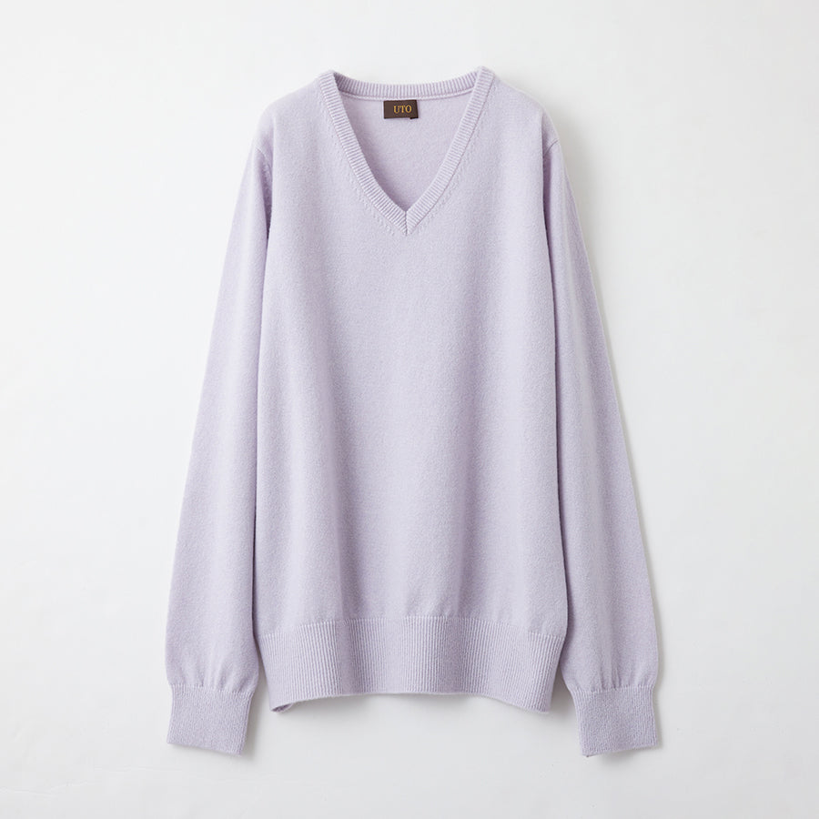 Personalized custom order of women's Japanese luxury cashmere knit v-neck sweater