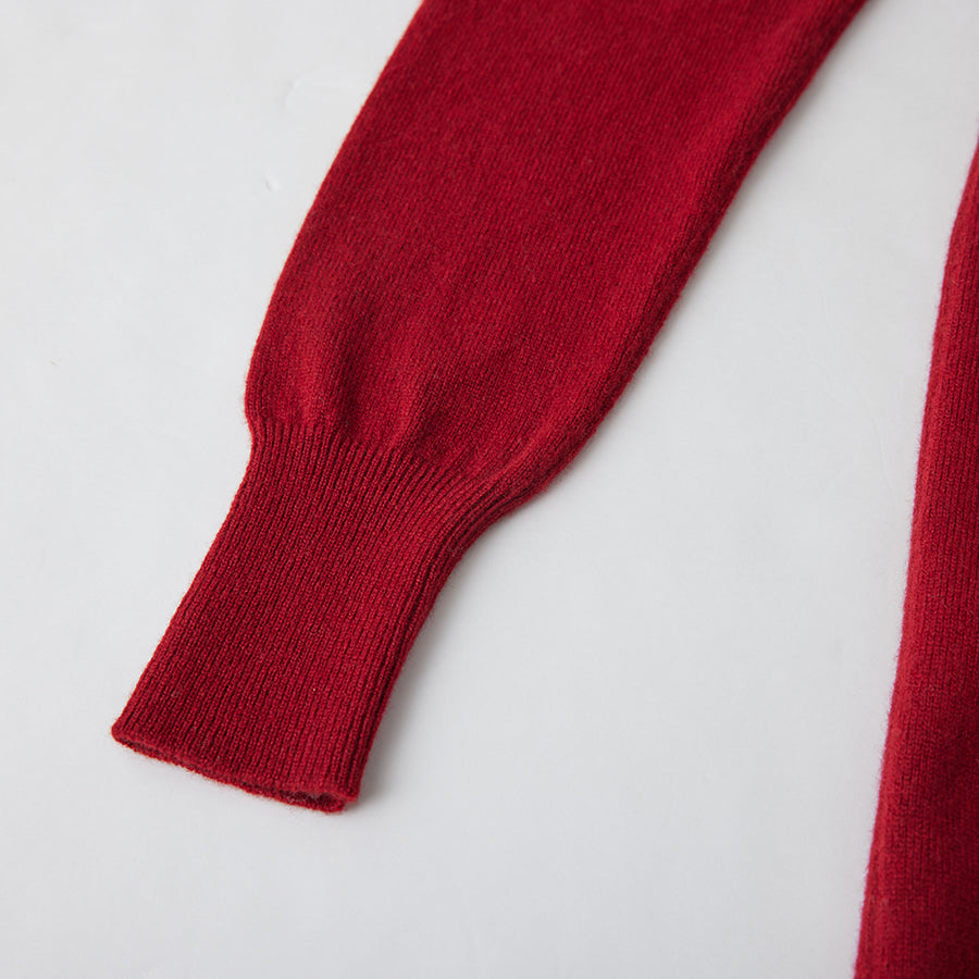 Personalized custom order of women's Japanese luxury cashmere knit v-neck dress