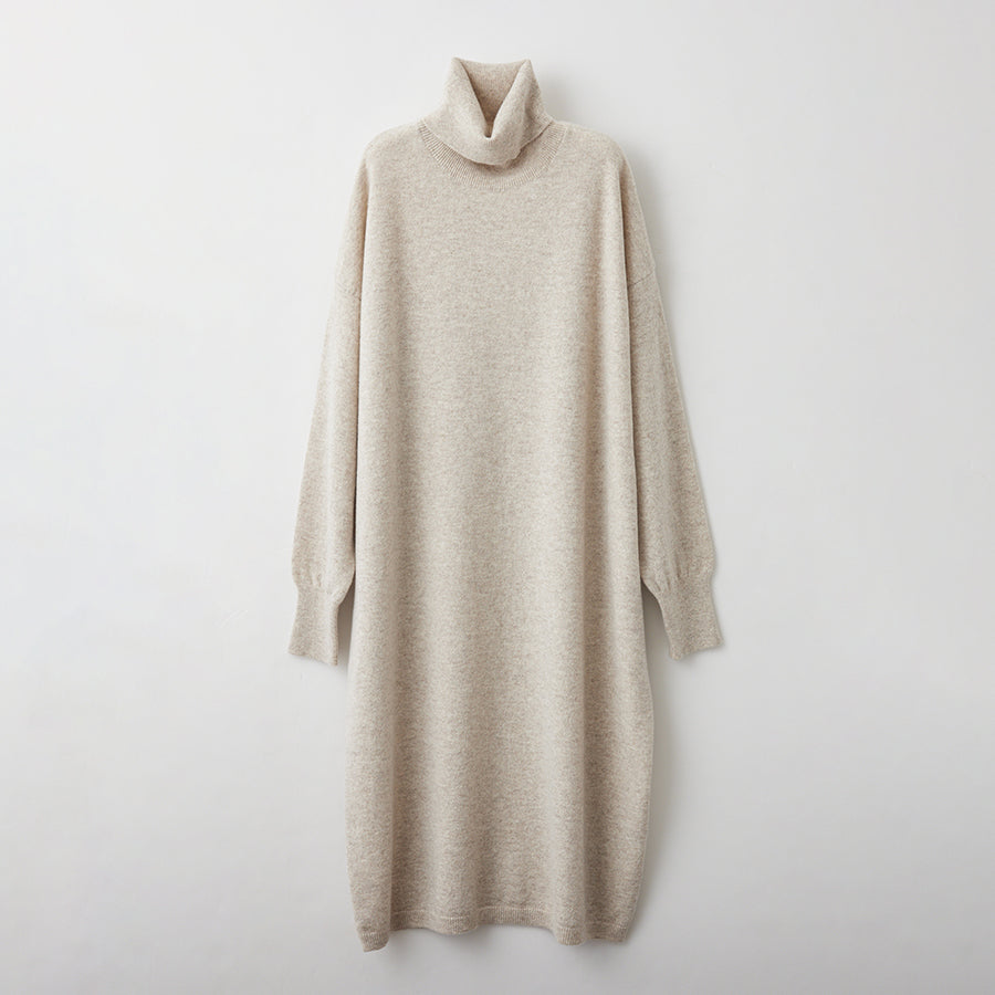 Personalized custom order of women's Japanese luxury cashmere knit turtleneck dress