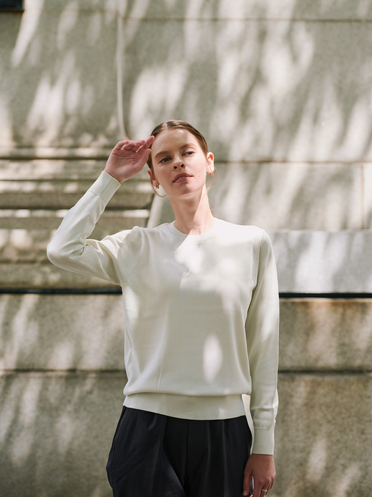 [For retailer]Washable Silk crewneck sweater｜Women