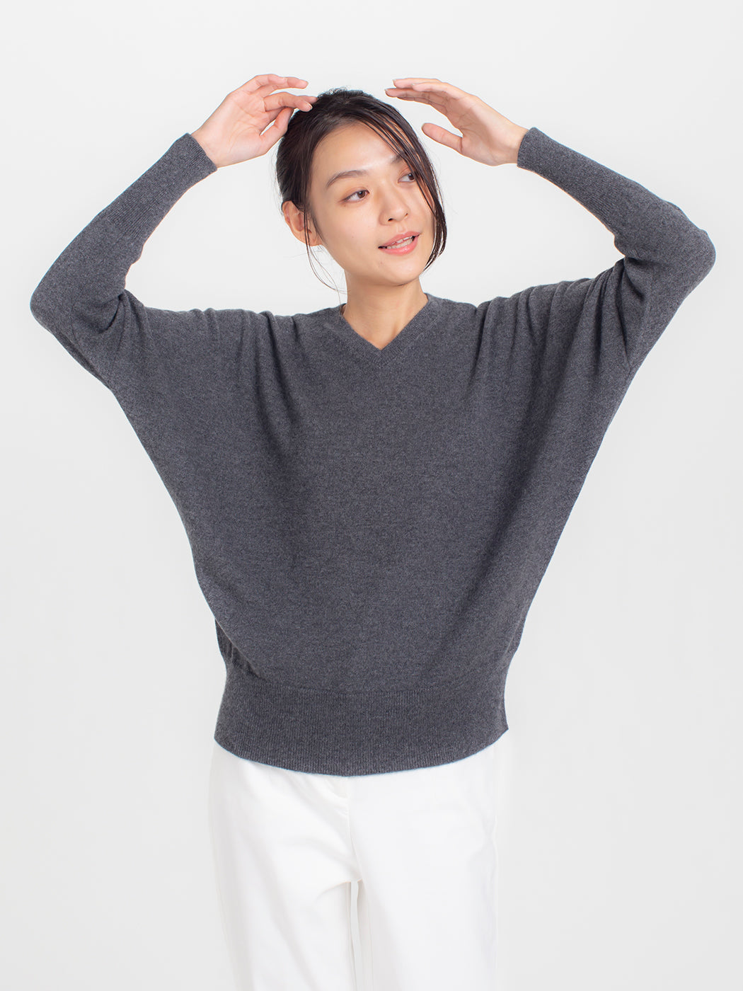 Cashmere dolman-sleeve sweater