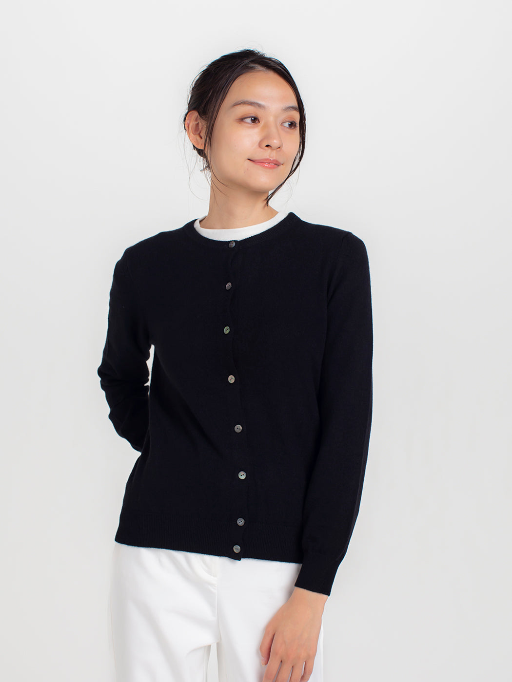 Cashmere relax crew-neck cardigan