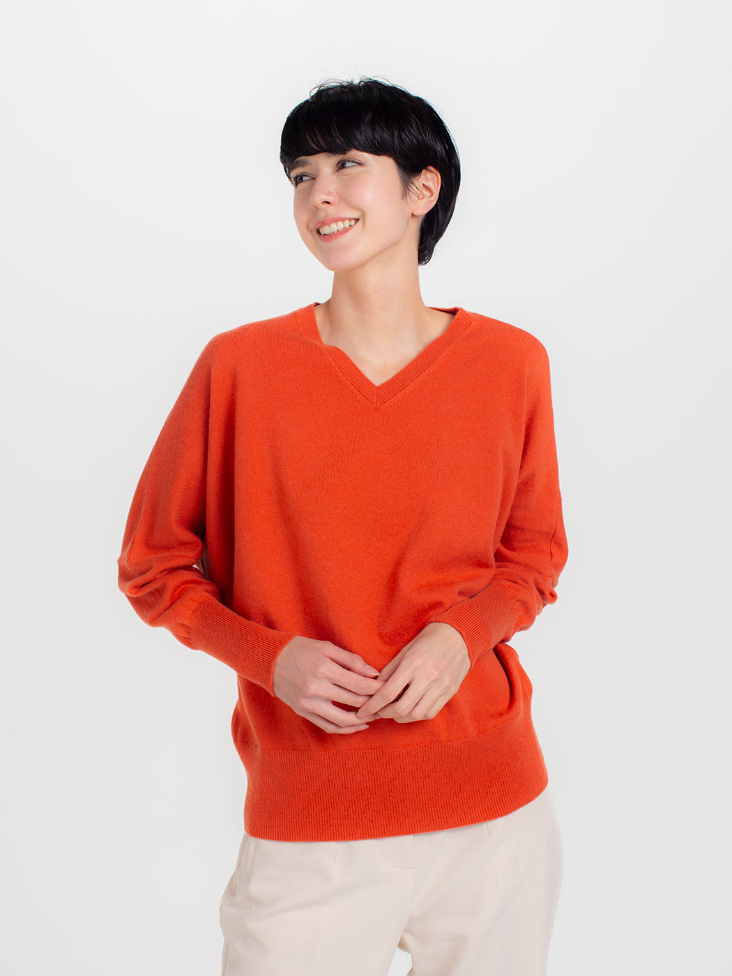 Cashmere dolman-sleeve sweater