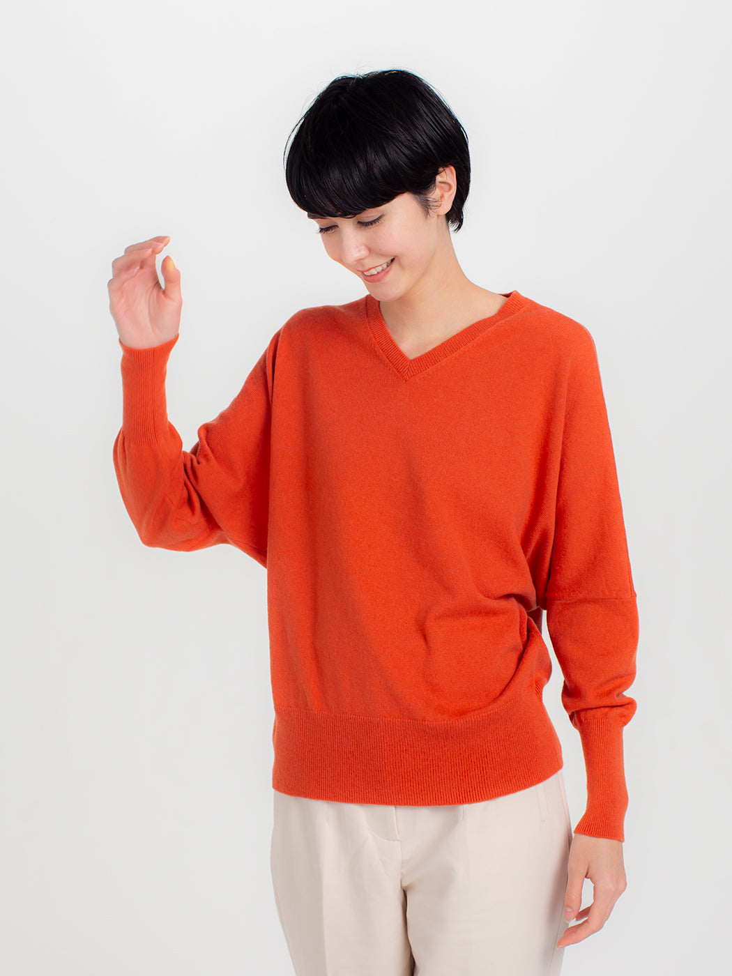 Cashmere dolman-sleeve sweater