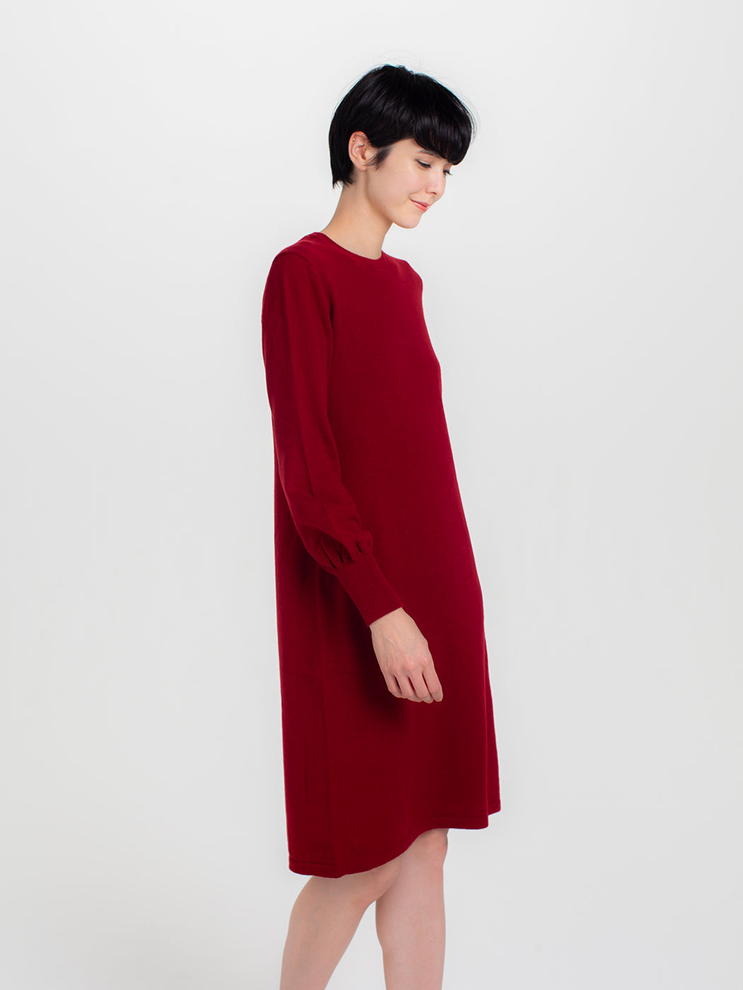 Cashmere slim fit crew-neck dress