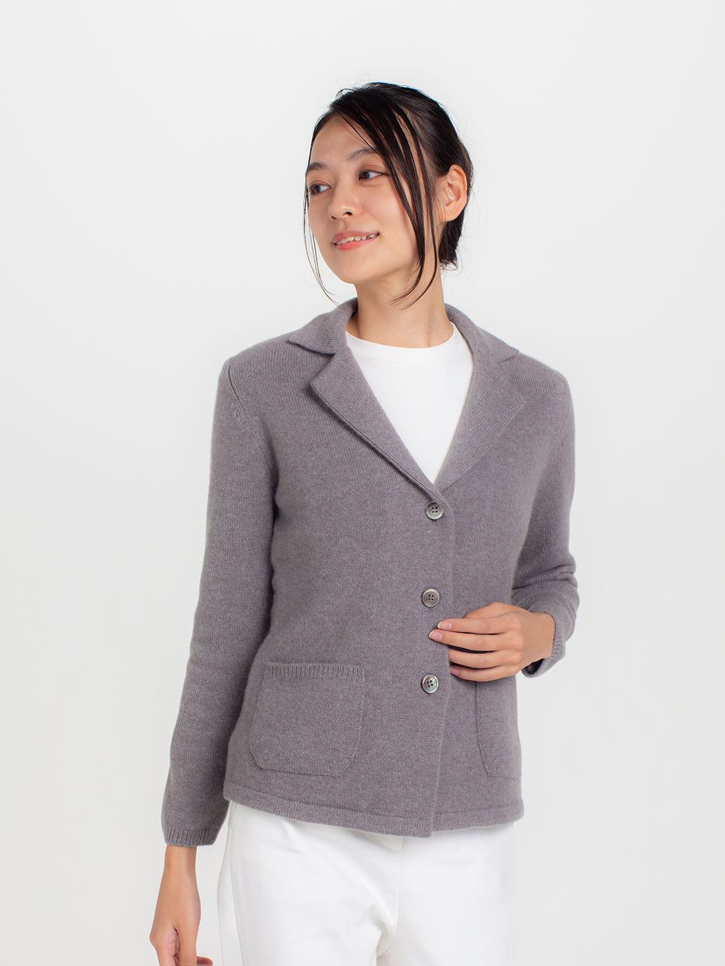 Cashmere tailored knit jacket