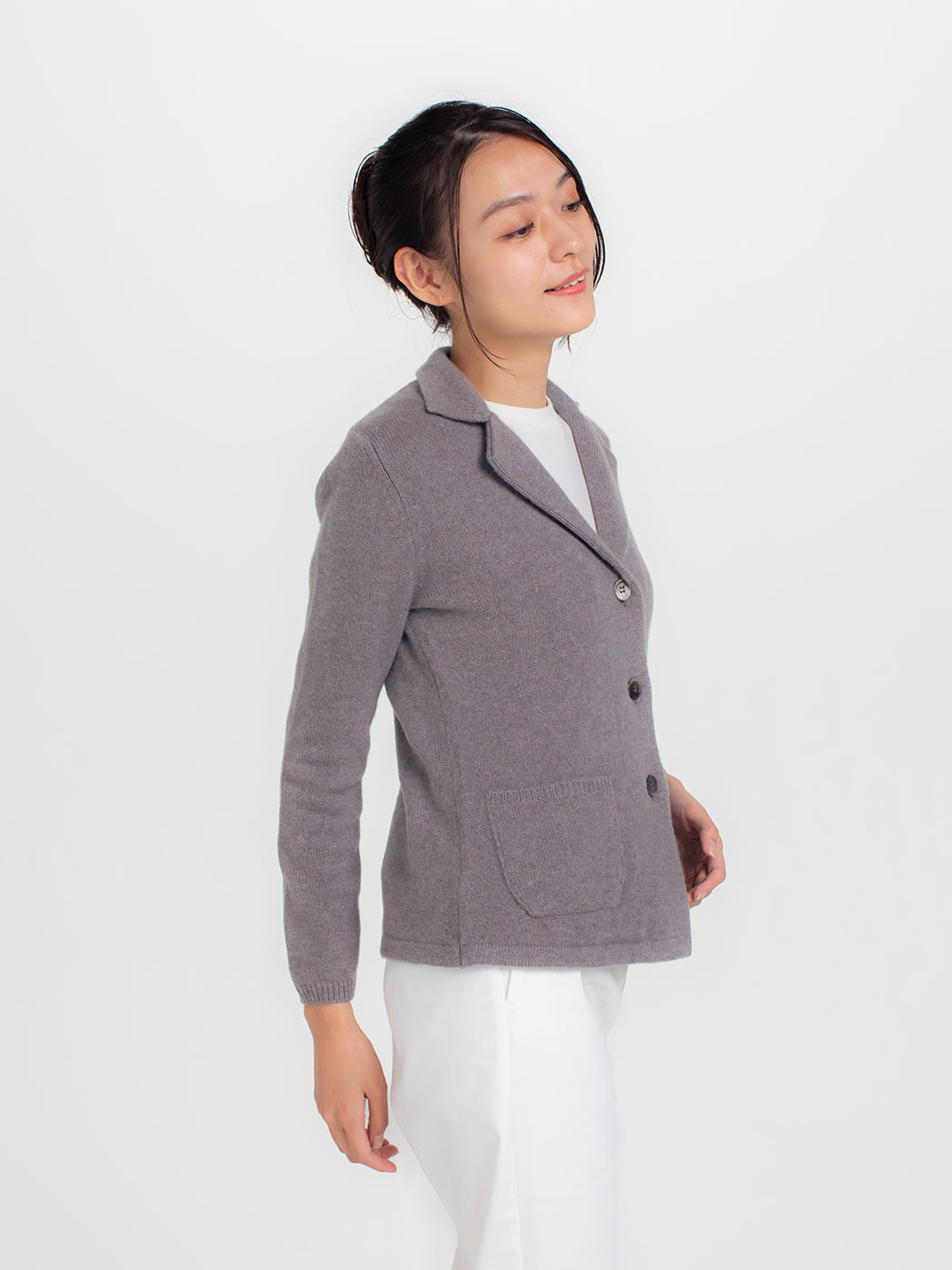 Cashmere tailored knit jacket