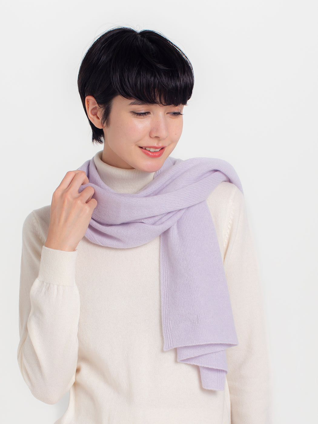 Cashmere knit angel's stole (160cm × 50cm)