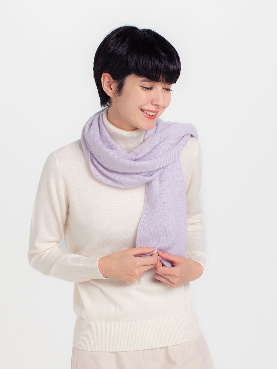 Cashmere knit angel's stole (160cm × 50cm)