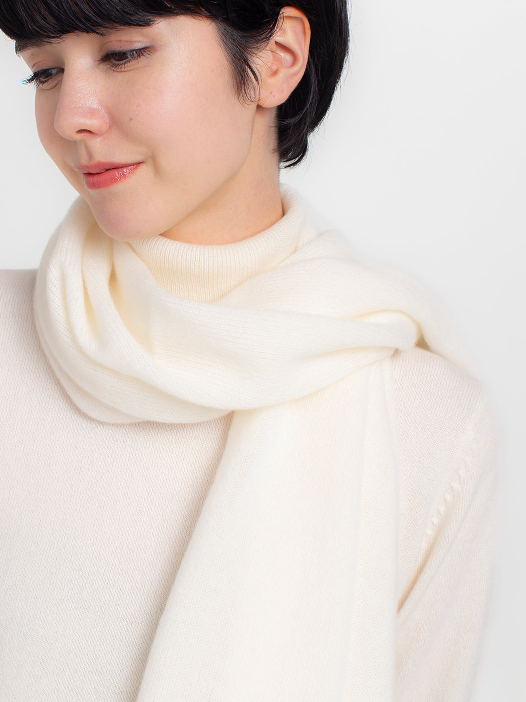 Cashmere knit angel's stole (160cm × 50cm)