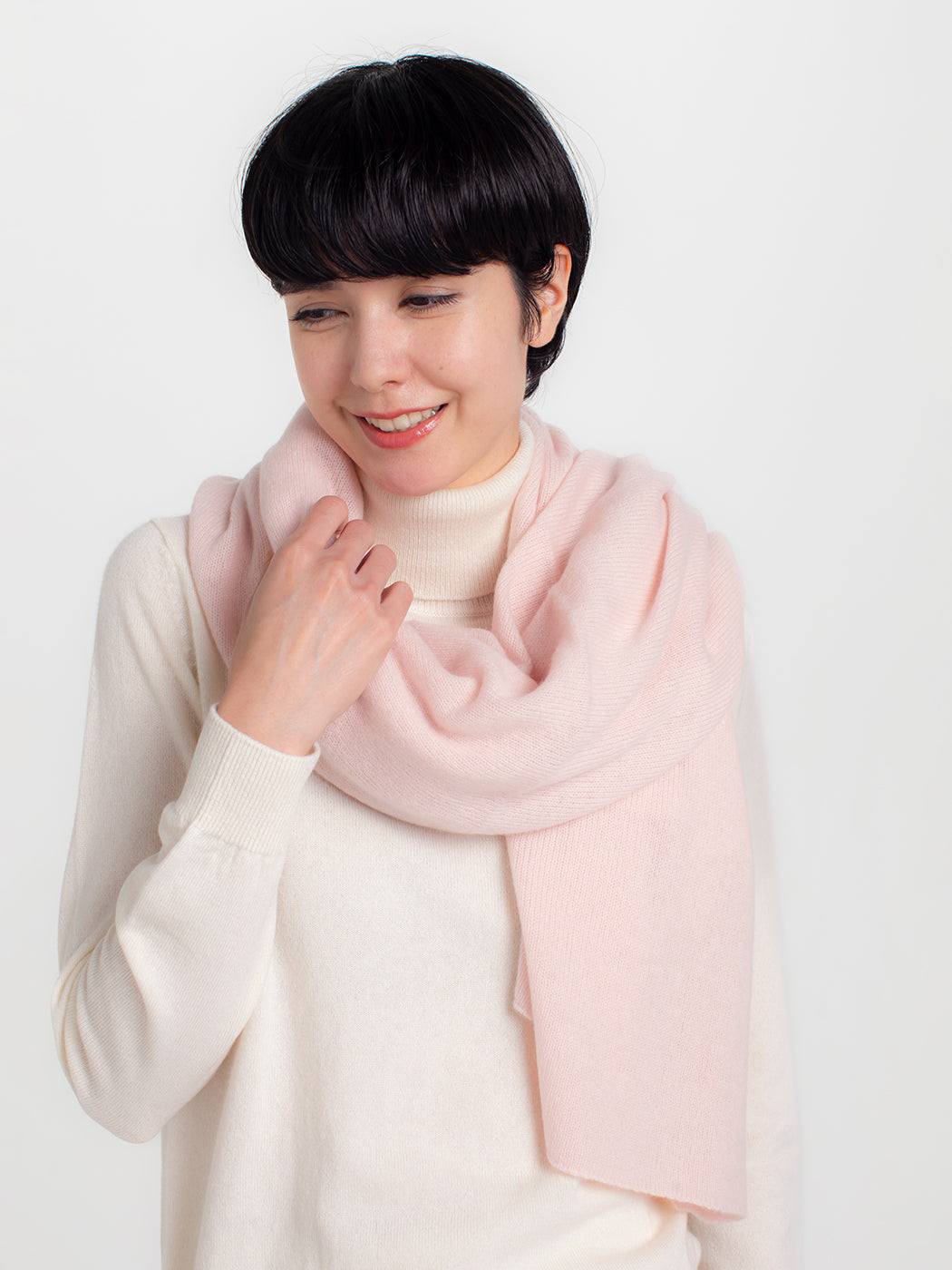 Large cashmere knit angel's shawl (200cm × 78cm)