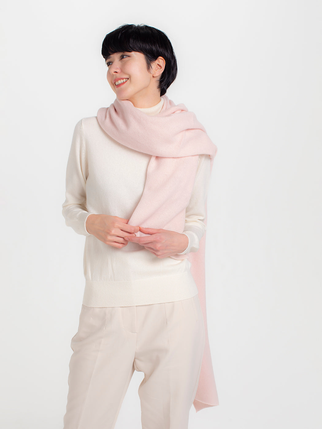 Large cashmere knit angel's shawl (200cm × 78cm)