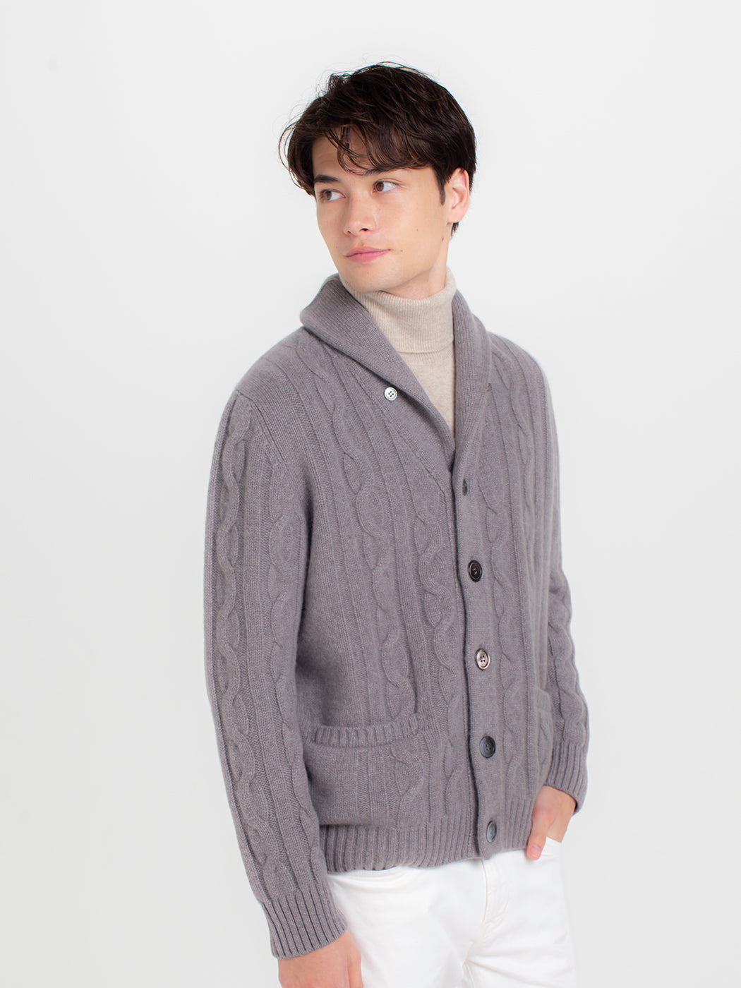 Cashmere cable cardigan