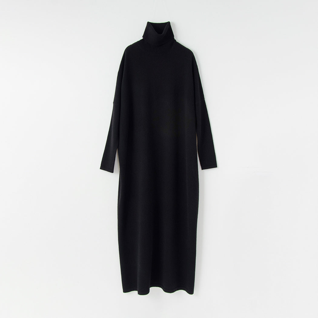 Cashmere relax turtleneck long dress