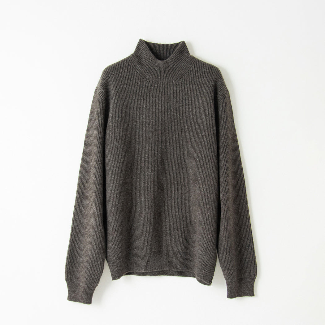 Cashmere fullcardigan high-necked sweater (stock sale)