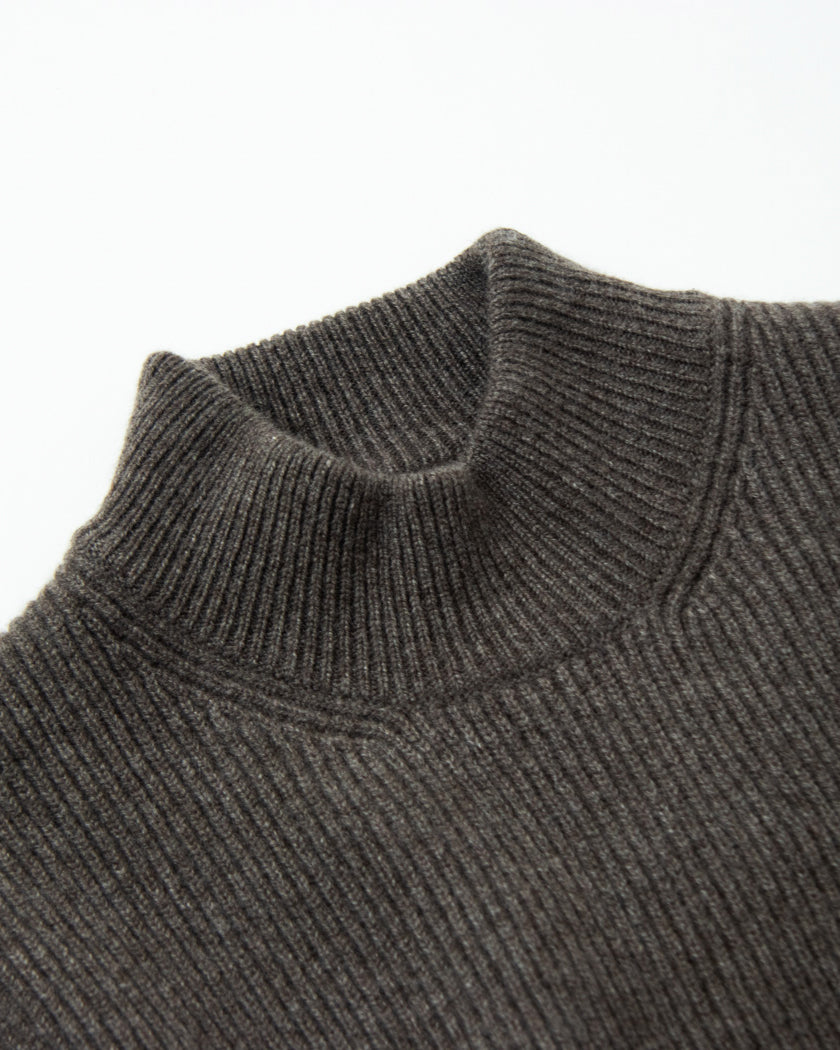 Cashmere fullcardigan high-necked sweater (stock sale)