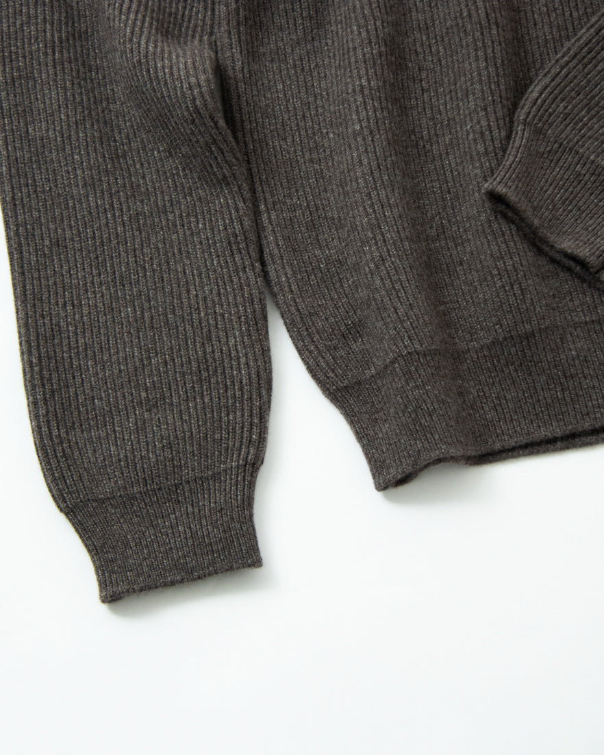 Cashmere fullcardigan high-necked sweater (stock sale)