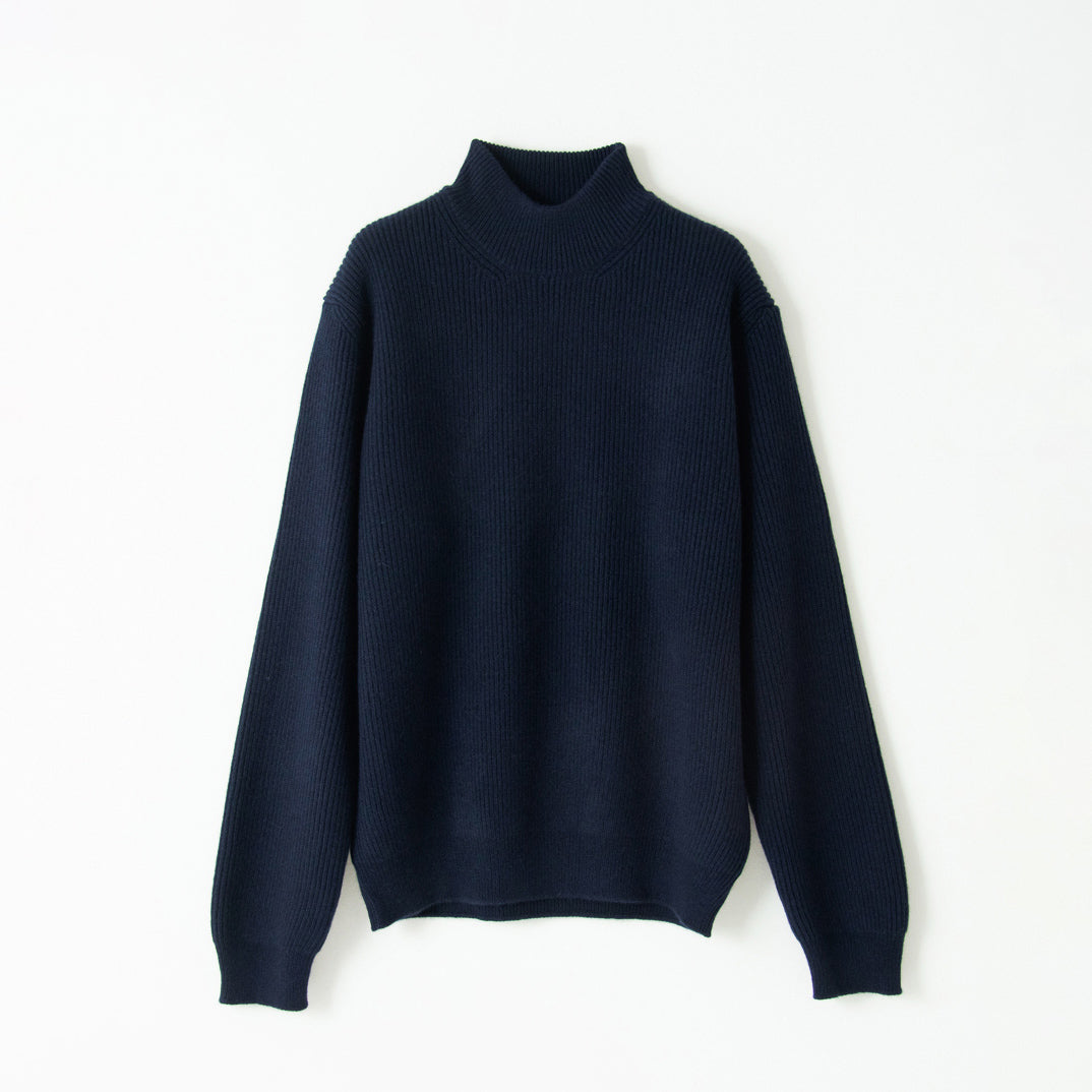 Cashmere fullcardigan high-necked sweater (stock sale)