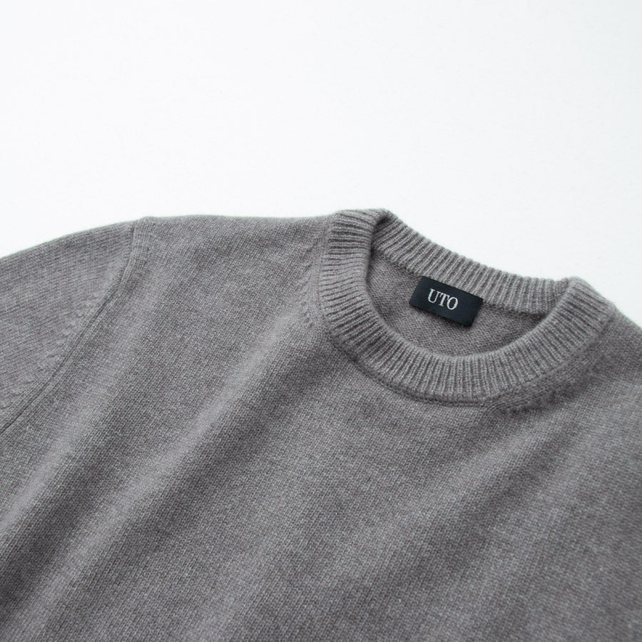 【For retailer】7-gauge Cashmere crew-neck sweater