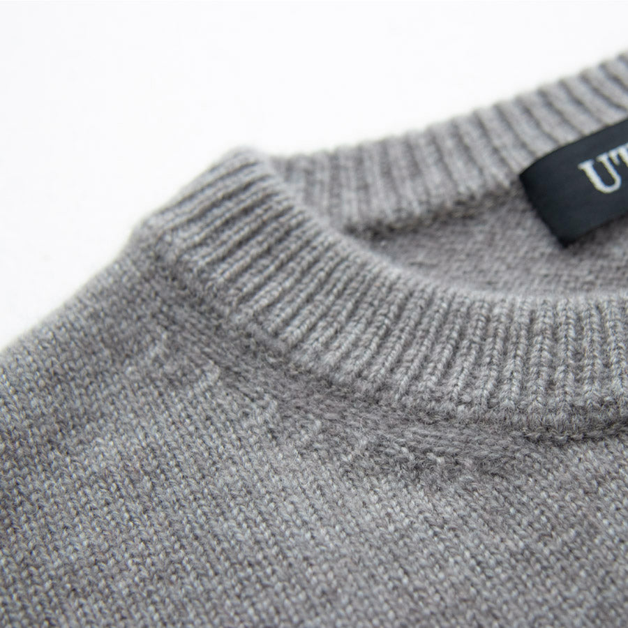 【For retailer】7-gauge Cashmere crew-neck sweater