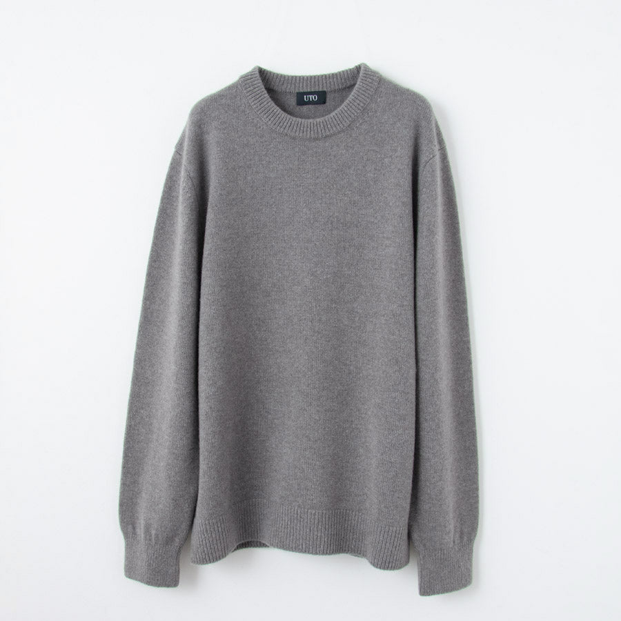 【For retailer】7-gauge Cashmere crew-neck sweater