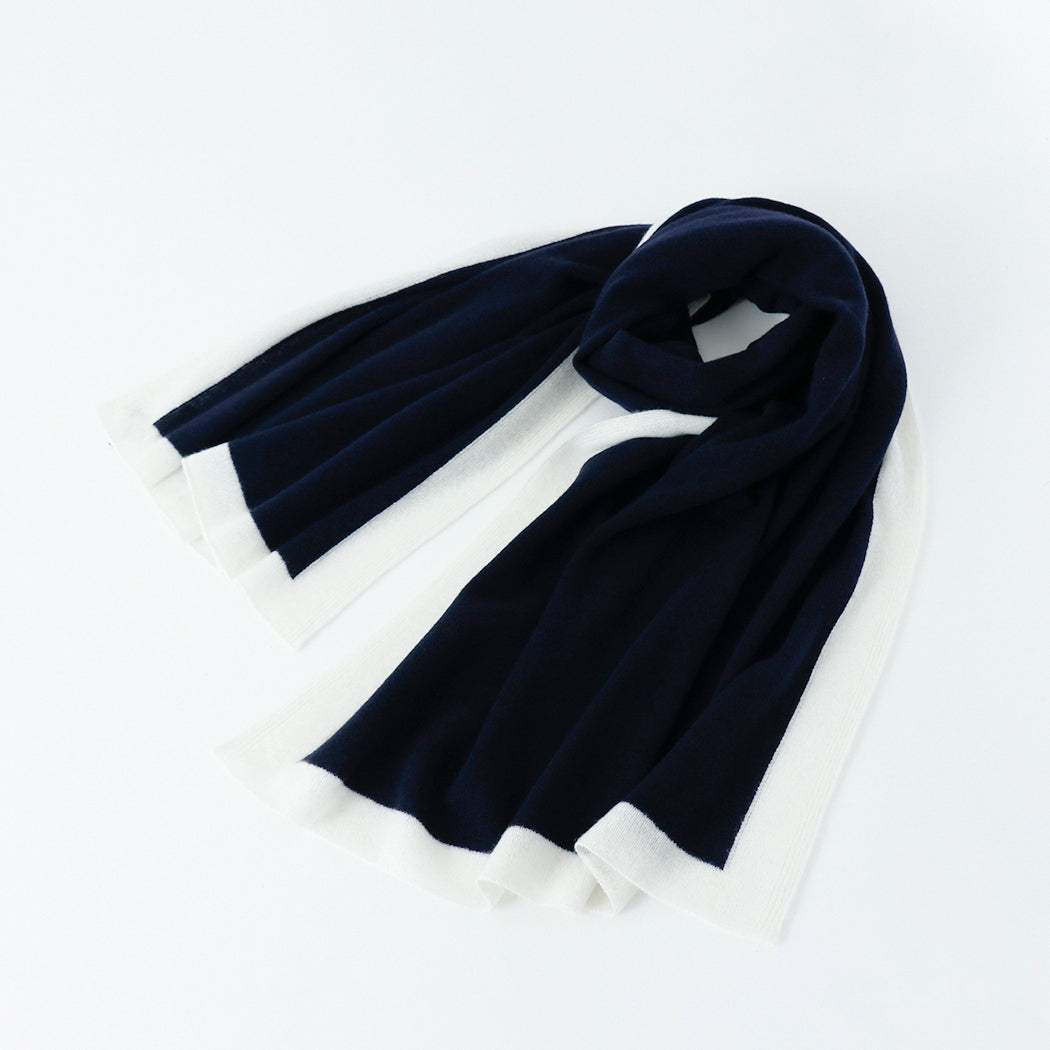 Large cashmere knit frame-color angel's shawl (200cm × 78cm)