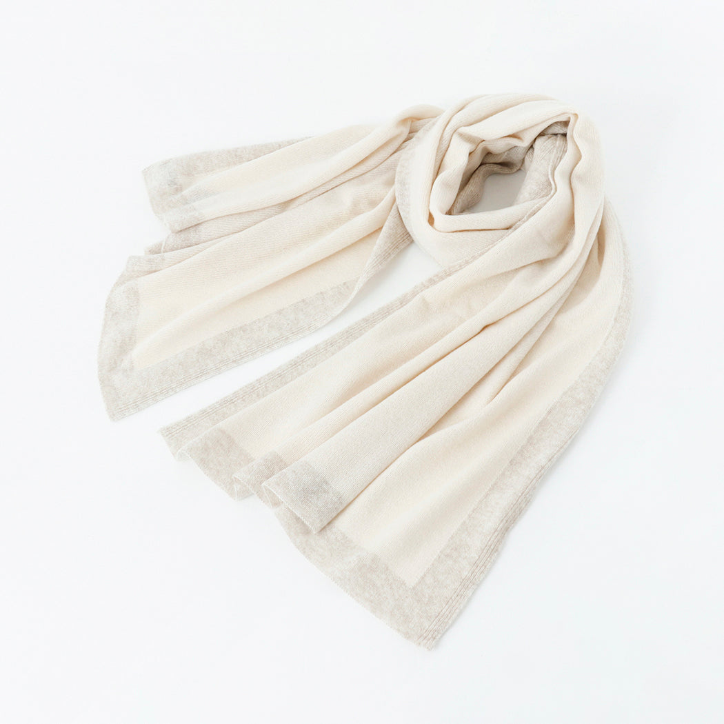 Large cashmere knit frame-color angel's shawl (200cm × 78cm)